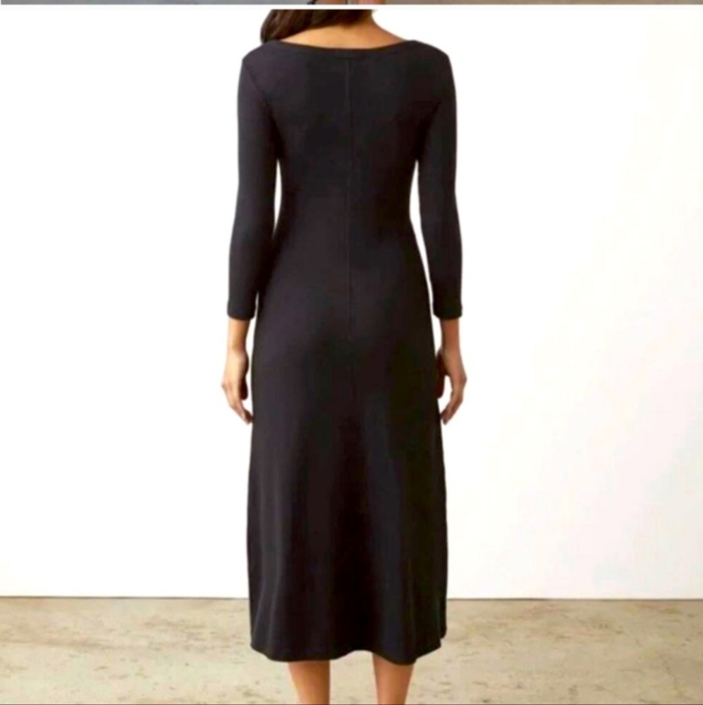 AYR The "It" Girl Black Ribbed Midi Dress - S - Picture 2 of 3